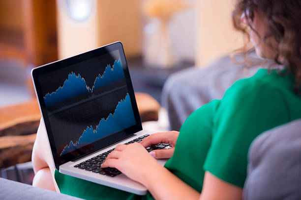 istock Woman analyzing financial charts on laptop 612388106