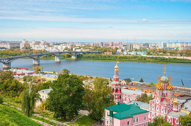 nizhny novgorod - oka river - fotografias e filmes do acervo