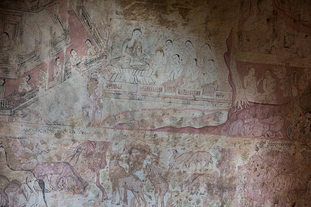 freski świątynne sulamani w bagan, birma - old senior adult buddhism art zdjęcia i obrazy z banku zdjęć