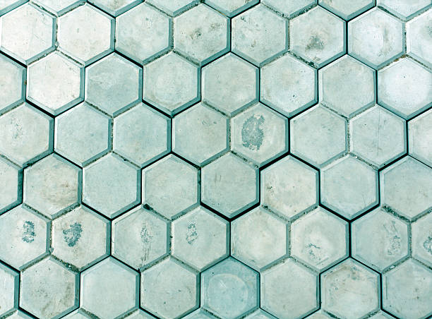 istock Cyan pedastrian walkway close-up. 612388766