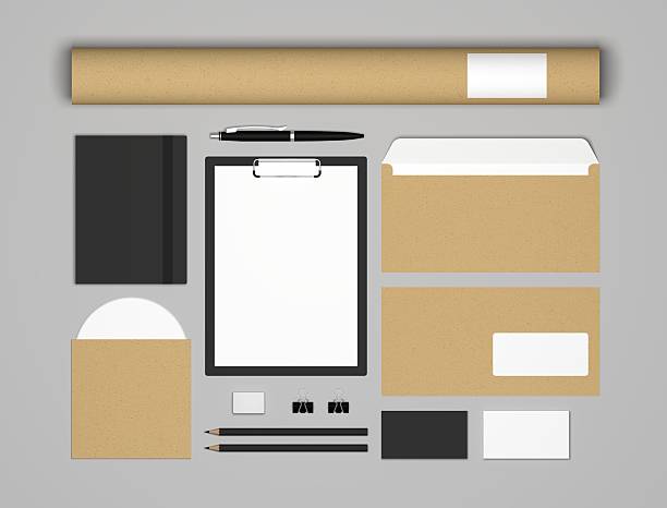 istock Empty mock-up 3d illustration template for branding identity. 612389354