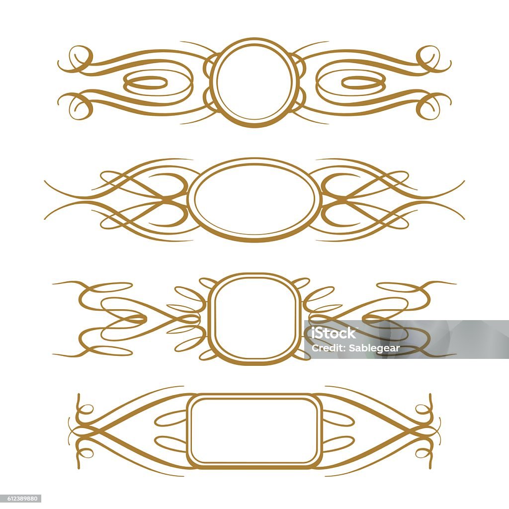 Vector Calligraphy Frames Set Stock Illustration - Download Image Now ...