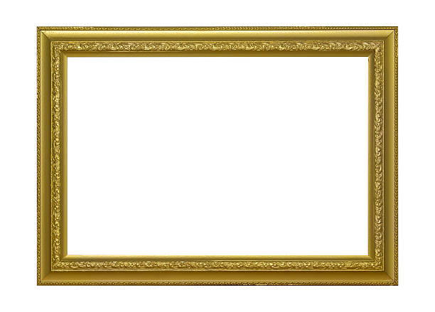 istock Gold wooden frame for painting 612391064