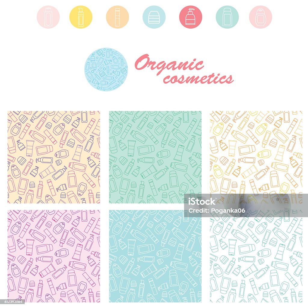 Designs Cosmetic Pattern Set Of Seamless Cosmetic Pattern Linear Style Stock Illustration ...