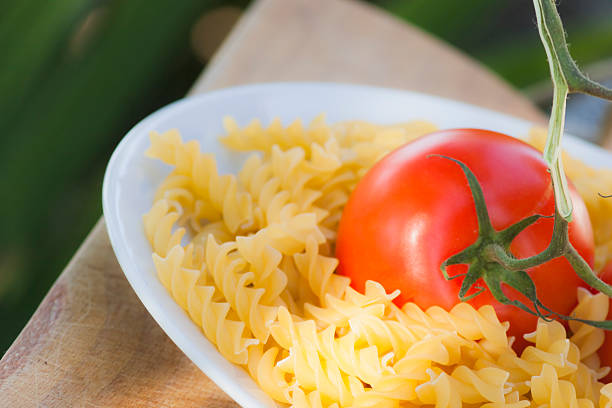 Italian fusilli pasta with tomatoes