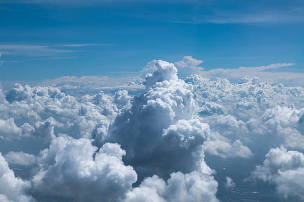 istock Skyline View above the Clouds from air plane 612395050
