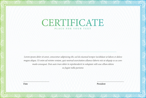 Certificate. Vector Template diplomas currency. Award background Gift voucher.