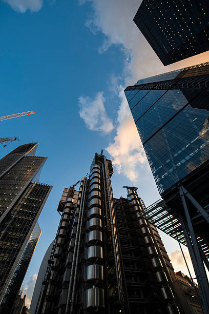 istock Low Angle View Of Corporate Modern Buildings in Downtown 612405236