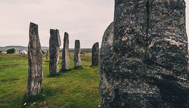 캘러니쉬의 스탠딩 스톤 - european culture megalith observatory rock 뉴스 사진 이미지