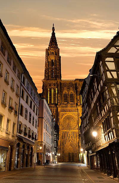 catedral notre-dame de estrasburgo - strasbourg cathedral fotografías e imágenes de stock