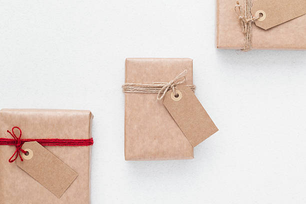 istock Packaging ideas. Wrapping inspiration. Packaging paper with labels. 612407682