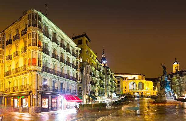 istock Evening view of    Virgen Blanca Square. Vitoria-Gasteiz 612409678