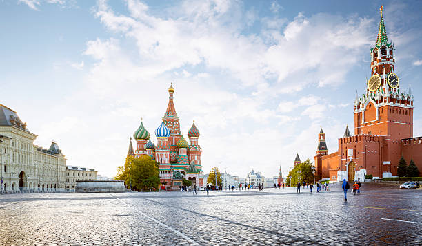 Panorama of Red Square in Moscow, Russia Panorama of Red Square in Moscow, Russia red square stock pictures, royalty-free photos & images