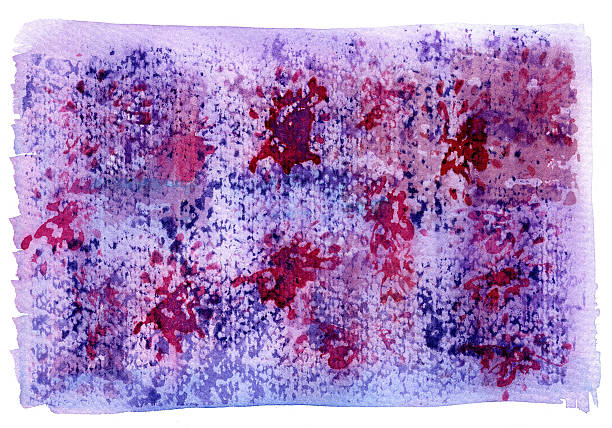 istock Hand painted watercolor abstract red purple background 612478014