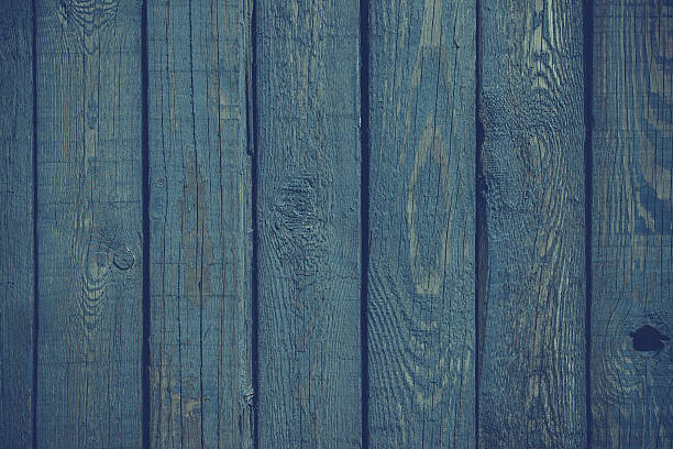 istock Wooden planks with blue paint 612479310