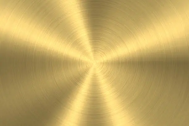 Vector illustration of Gold background - Circular Brushed Metal Texture