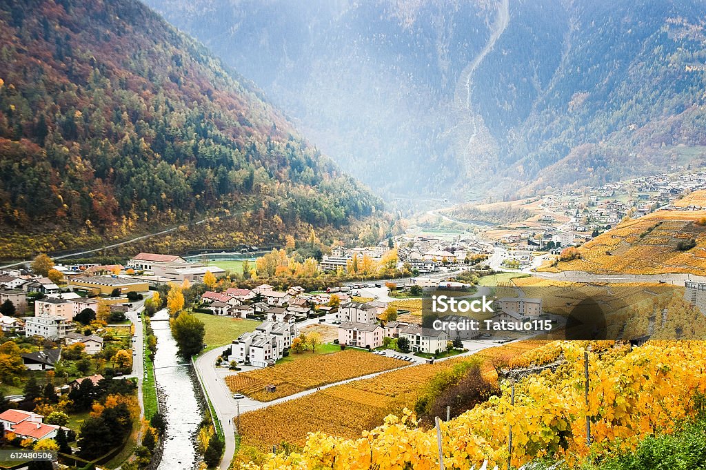 Martigny in the Rhone Valley, Switzerland Switzerland Stock Photo