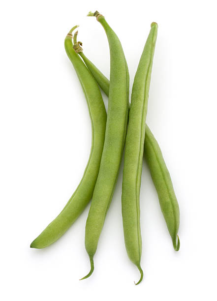 istock Green beans handful isolated on white background cutout 612480782