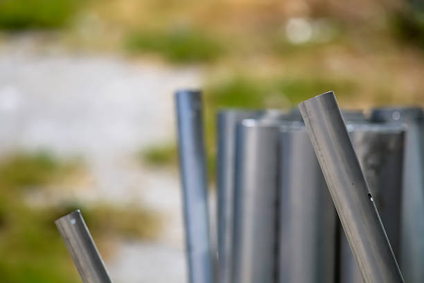 istock Close up of the Pipe at the Construction Site 612481124