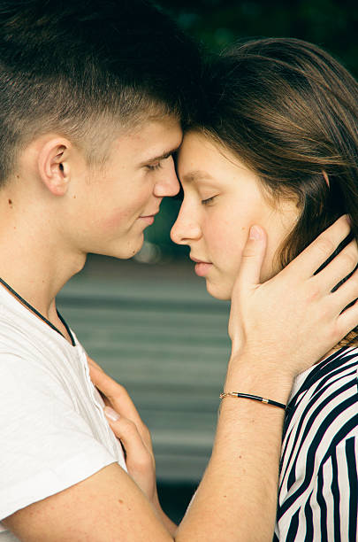 istock Tender young couple face to face 612484928