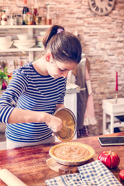 Preparing Homemade Pumpking Pie for the Holidays