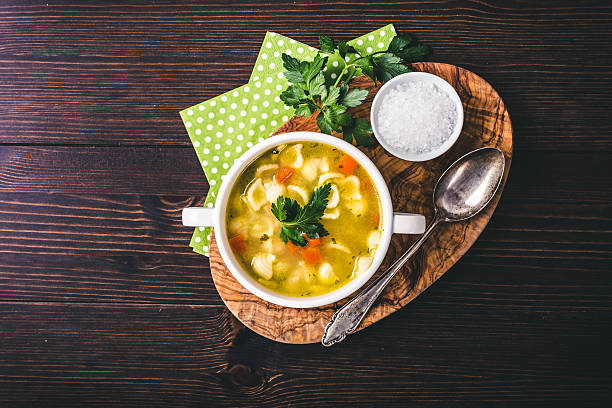 istock Chicken soup with noodles 612491400