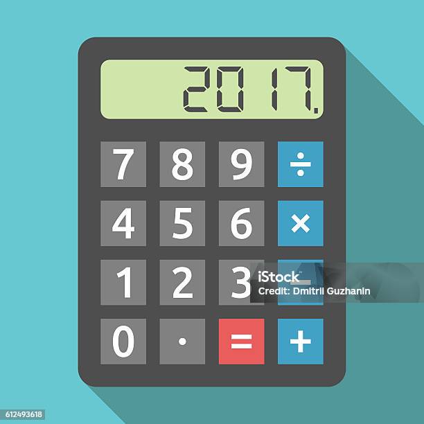 Calculator Showing 2017 Year Stock Illustration - Download Image Now - Calculator, Illustration, Vector