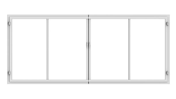 window frame isolated on white 3d rendering window frame isolated on white wide window stock pictures, royalty-free photos & images