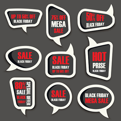 Black Friday Sale badges and labels banner offer vector. Vector illustration black friday advertising promotion business concept. Price tag banner offer black friday label poster design