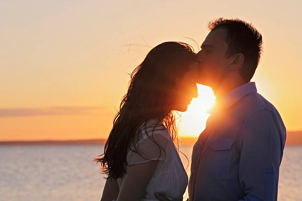 istock Newlyweds in Salt lake, Turkey 612495220