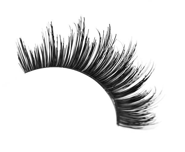 false eyelashes, makeup concept high angle view of false eyelashes in black color made from natural hair. false lashes stock pictures, royalty-free photos & images