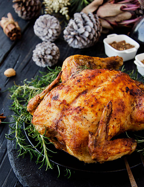 istock Baked chicken for Christmas or New Year 612501082