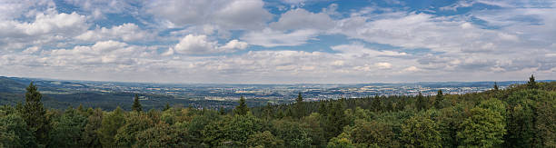 panoramic lipperland and the teutoburg forest, germany. - herford imagens e fotografias de stock
