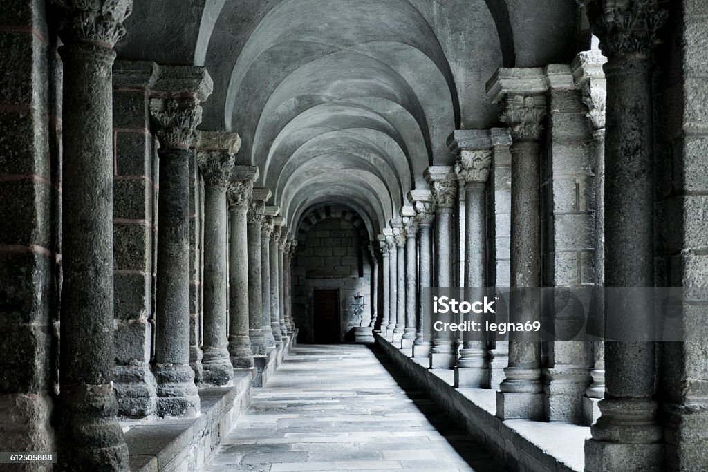 Cloister in Le Puy-en-Velay - France Arch - Architectural Feature Stock Photo