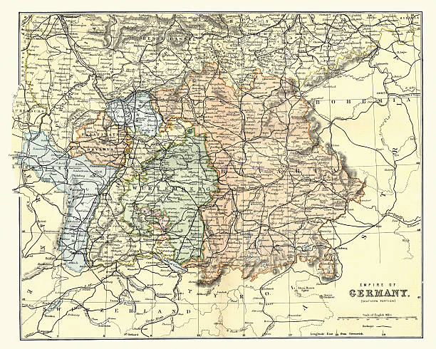 istock Antique map of Map German Empire, Southern Portion, 1880 612509888