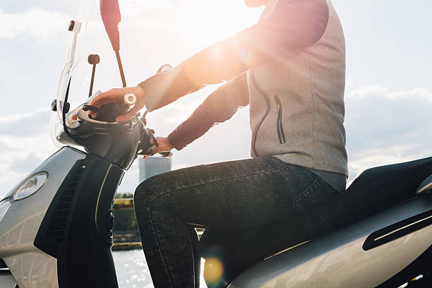 istock Woman on a motorcycle 612511440