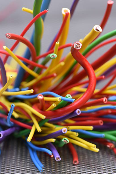 istock Group of colorful electric cables 612512444