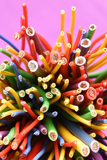 istock Group of colorful electric cables 612512750