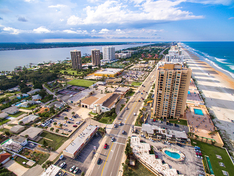 Daytona Beach skyline aerial view.