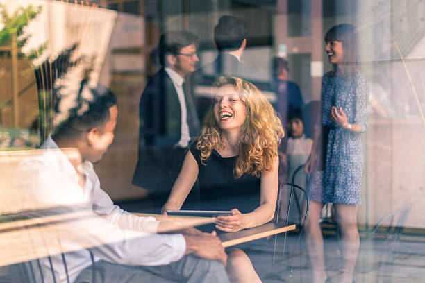 istock Business people in the office lobby 612516828