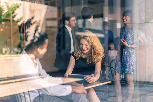 istock Business people in the office lobby 612516864