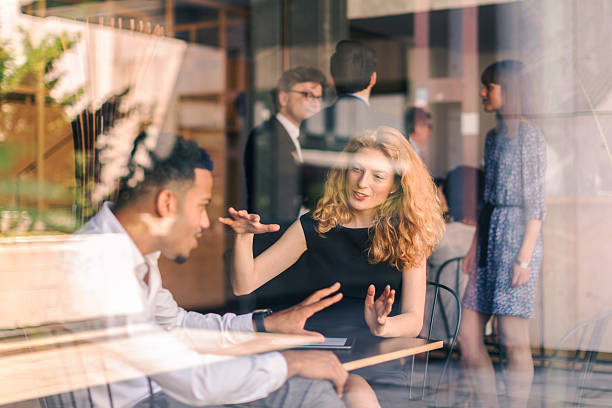 istock Business people in the office lobby 612516906