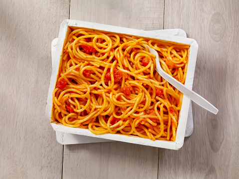 Microwave Dinner -Spaghetti Marinara-Photographed on Hasselblad H3D2-39mb Camera