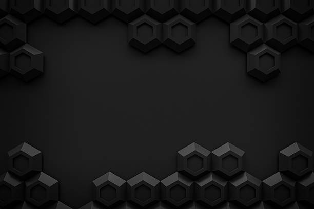 istock black hexagon Honeyomb modern technology black abstract 3d  background 612518432