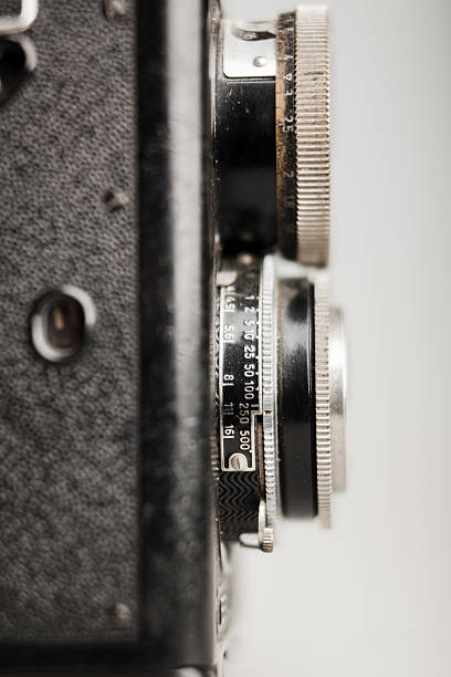 istock Old photo camera close-up detail 612519136
