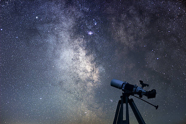 istock Astronomical Telescope  Starry night. Milky Way Galaxy. 612523824
