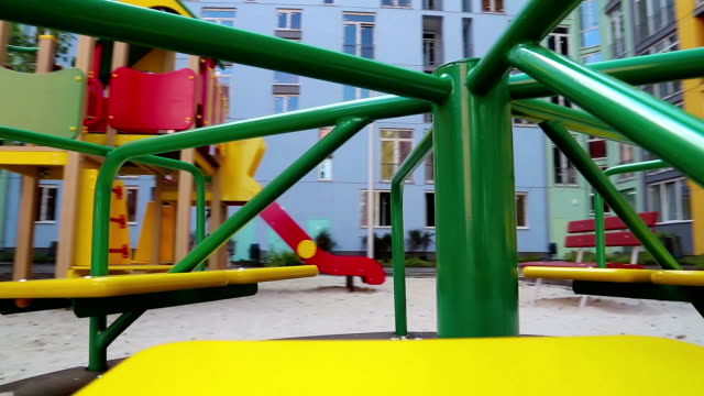 Merry-go-round on childrens playground