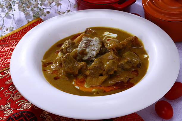 Beef tendon and flank curry (curry beef ribs) stock photo