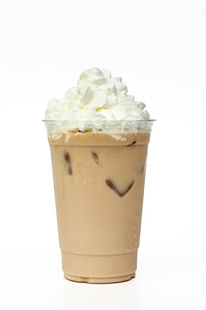 istock Iced coffee cafe latte with cream 612620272
