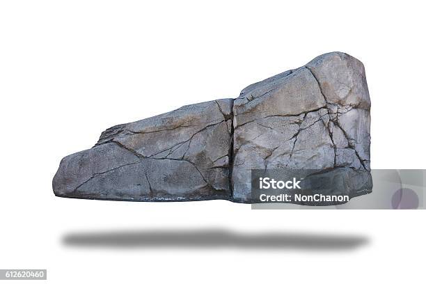 Big Rock Isolated On White Background Stock Photo - Download Image Now - Rock - Object, Boulder - Rock, Block Shape